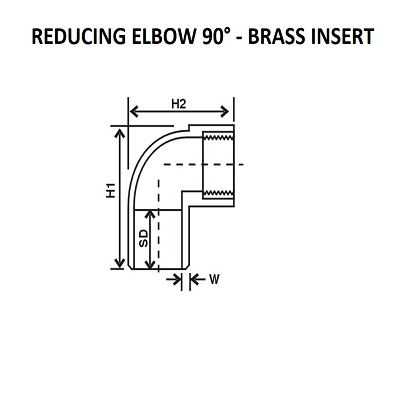 Reducing 90 Brass Elbow Fitting for ASTM Pipes