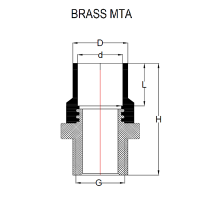 Reducing Male Threaded Adapter (M.T.A.) – Brass Insert