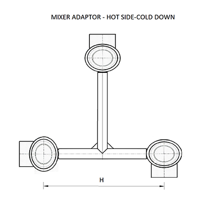 Hot And Cold 6″ & 7″ Water Mixer Adapter for CPVC Pipes